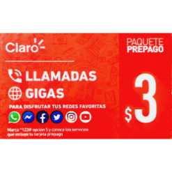 Tarjeta Claro Prepago $3