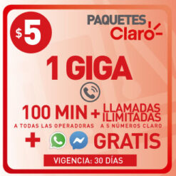 Tarjeta Claro Prepago $5